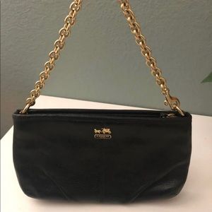 Black leather Coach purse